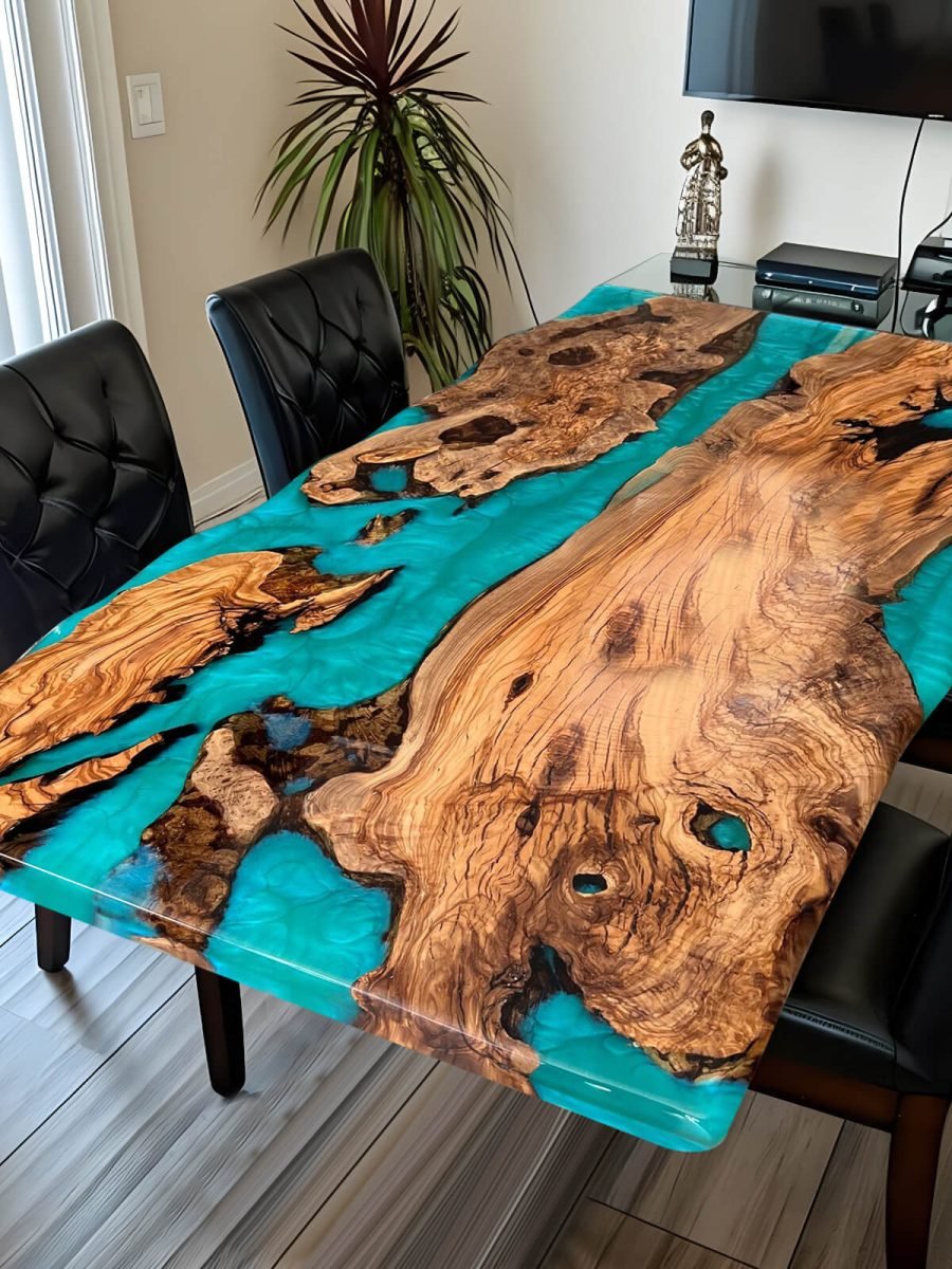 Custom-Olive-Epoxy-Resin-River-Table-Blue-Pearl-ERT-29-02